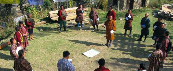 Game session with pastoralists about a conflict over access to a pasture, Bhutan © C. Le Page, CIRAD